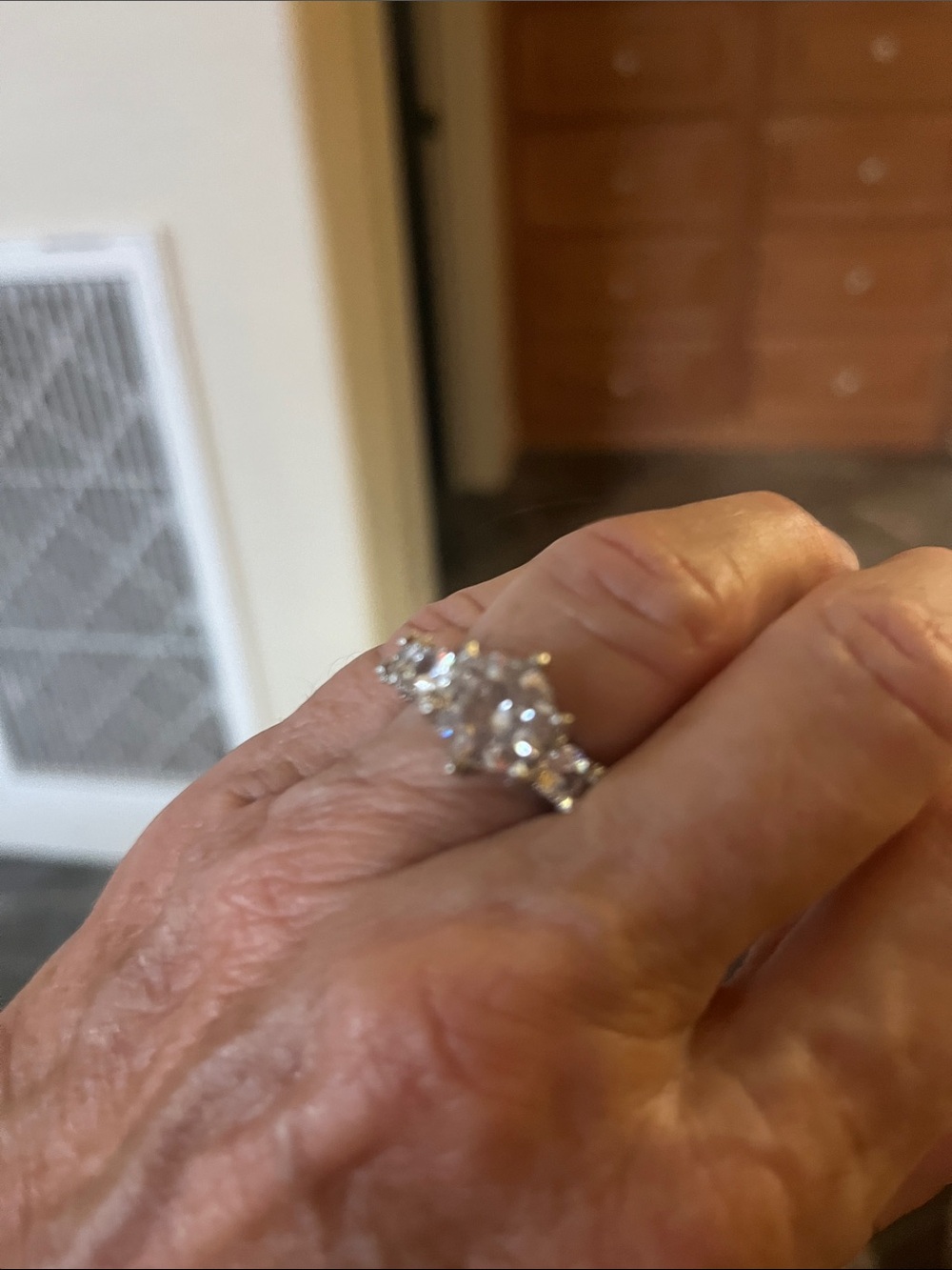 Cubic zirconium ring. Everyone thinks it’s real
